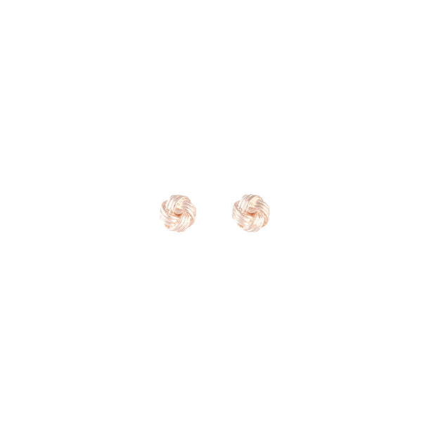 Rose Gold Texture Knot Stud Earrings