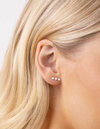 Sterling Silver Ball & Dotted Bar Stud Pack - link has visual effect only