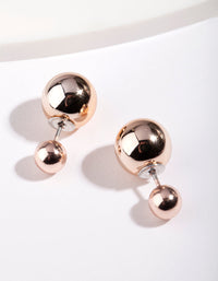 Rose Gold Polished Jacket Earrings - link has visual effect only