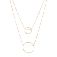 Gold Double Threaded Circle Necklace - link has visual effect only