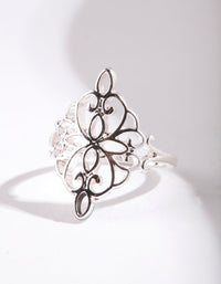 Silver Metal Filigree Ring - link has visual effect only