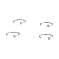 Rhodium Mini Nail Nose Ring 4-Pack - link has visual effect only