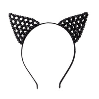 Black Mix Beaded Cat Headband - link has visual effect only