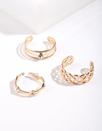 Gold Lattice Toe Ring Pack - link has visual effect only