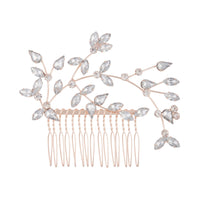 Rose Gold Marquise Diamante Wire Comb - link has visual effect only