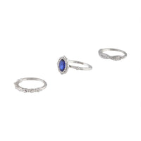 Silver Engagement Cobalt Centre Ring Stack - link has visual effect only