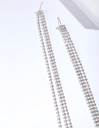 Silver Chain Tassel Earrings - link has visual effect only