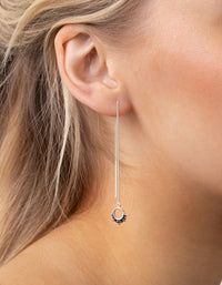 Sterling Silver Etched Thread Through Earrings - link has visual effect only