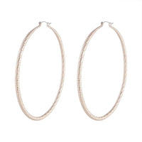 Pale Rose Gold Rounded Diamond Cut Hoop - link has visual effect only