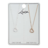 Tear & Share Gold Silver Cut-out Heart Necklace Pack - link has visual effect only