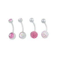 Rhodium Fireball Belly Bar 4-Pack - link has visual effect only