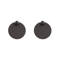 Black Textured Disc Stud Earrings - link has visual effect only
