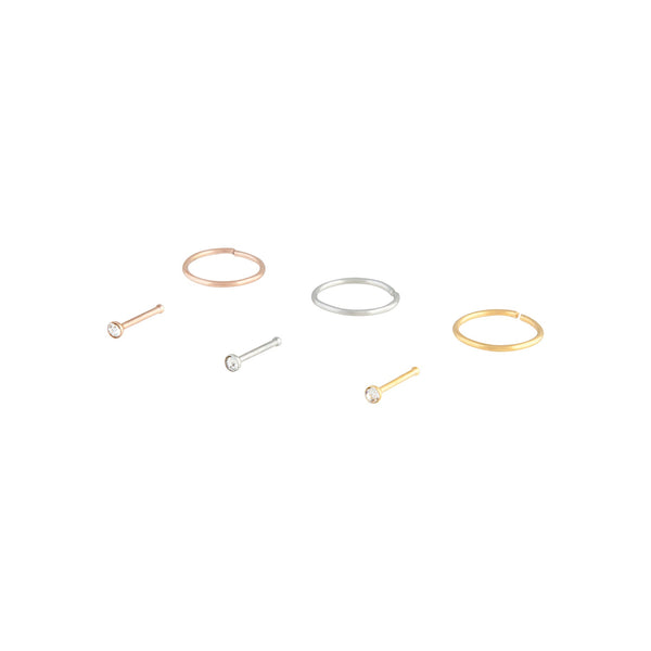 Small Diamante Pin Nose Ring 6-Pack