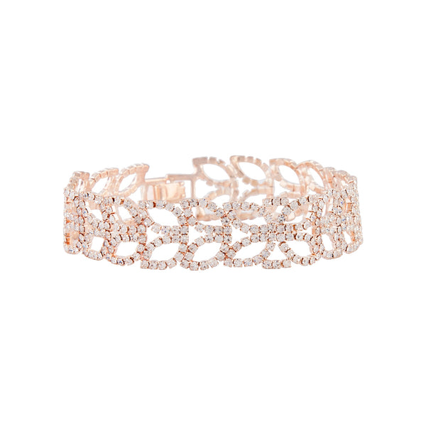 Rose Gold Diamante Petal Bracelet