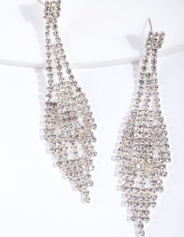 Silver Layered Deco Earrings