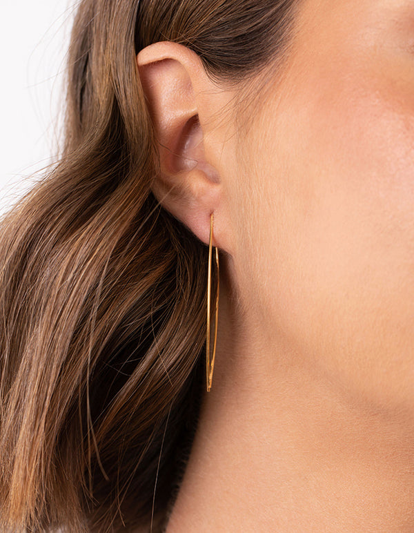 Gold Plated Sterling Silver Twist Through Earrings