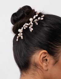 Pearl & Diamante Bun Slide Pack In Rose Gold - link has visual effect only