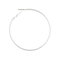 Silver Rounded 6cm Hoop Earrings - link has visual effect only