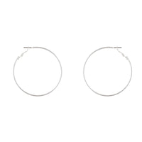 Silver Rounded 6cm Hoop Earrings - link has visual effect only