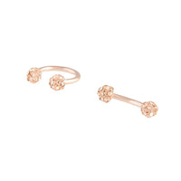 Rose Gold Pave Barbell Horseshoe Earring Pack - link has visual effect only