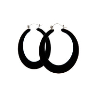 Black Flocked Hoop Earrings - link has visual effect only