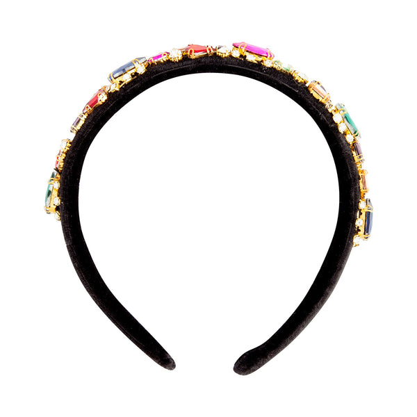 Fuzzy Multi-Coloured Jewel Headband