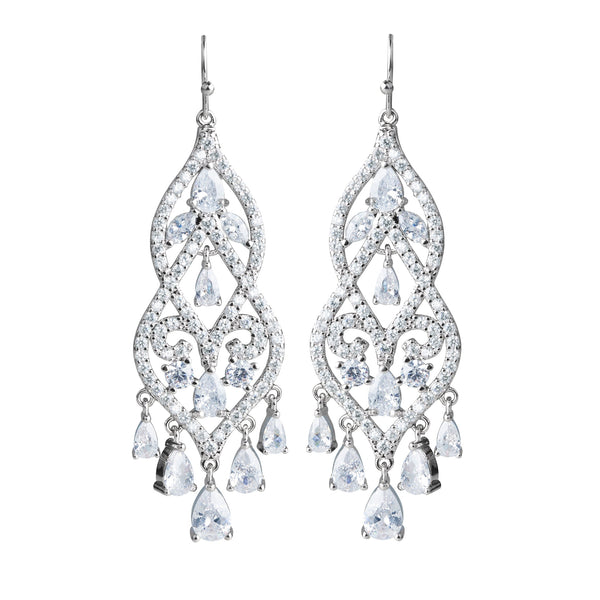 18 Karat Rose Gold White Gold White Diamond Chandelier Earrings For Sale at  1stDibs | rose gold chandelier earrings