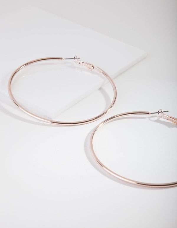 Rose Gold Classic Tube Hoop Earrings