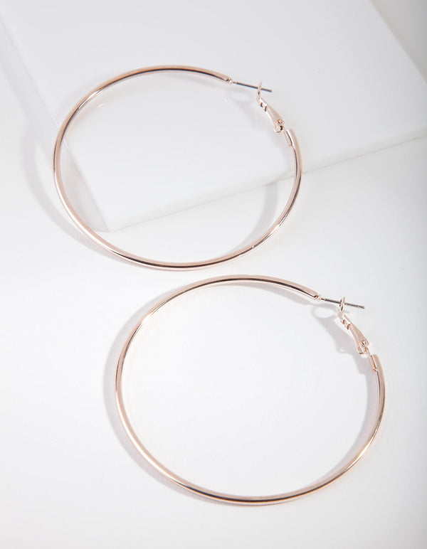 Rose Gold Classic Tube Hoop Earrings