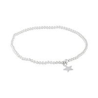 Sterling Silver Star Pendant Stretch Bracelet - link has visual effect only