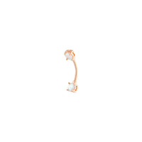 Rose Gold Surgical Steel Double Gem Belly Bar - link has visual effect only