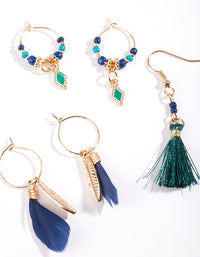 Gold Mini Feather Earring Pack - link has visual effect only
