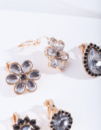 A Gold Tone Clip On Earring 5-Pack - link has visual effect only