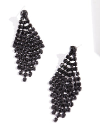 Black Tier Diamante Drop Earrings - link has visual effect only