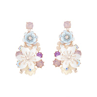 Pastel Multi Flower & Diamante Drop Earrings - link has visual effect only