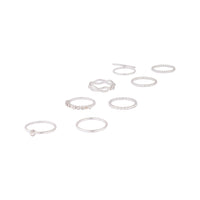 Silver Diamond Cut Twist Ring 8-Pack - link has visual effect only