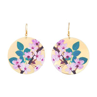 Gold Pastel Painted Flat Circle Hoop - link has visual effect only