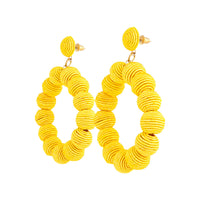 Yellow Cord Wrap Hoop Earrings - link has visual effect only