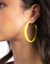Neon Yellow 3/4 Hoop Earrings - link has visual effect only