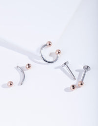 Gold Mixed Ear Cartilage Flat Back Set - link has visual effect only