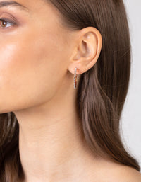 Gold Diamante Small Hoop Earrings - link has visual effect only