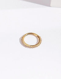 Gold Surgical Steel Hinged Ring Body Jewellery - link has visual effect only