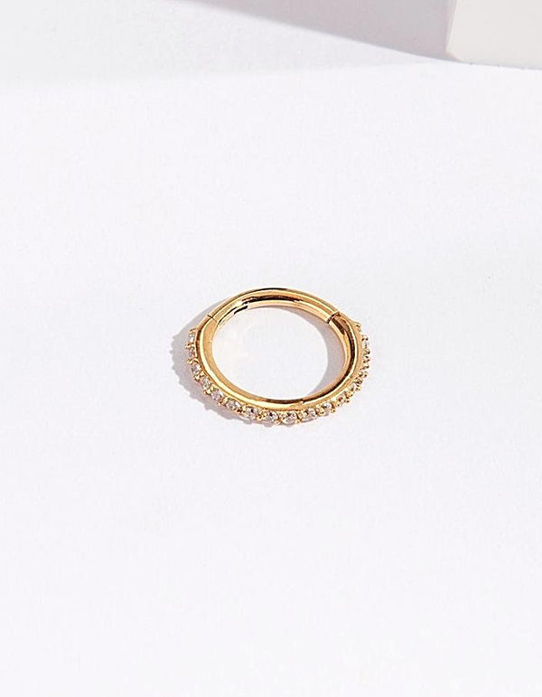 Gold Surgical Steel Hinged Ring Body Jewellery