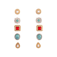 Mixed Metal Bohemian Stone Clip-On Earring 5-Pack - link has visual effect only