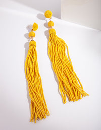 Yellow fine Beaded Earrings - link has visual effect only