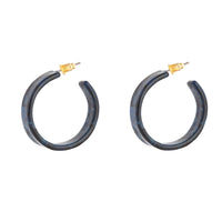 Blue Black Swirl 3/4 Hoop Earrings - link has visual effect only