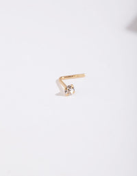 Gold Plated Sterling Silver Fine Diamante Nose Stud - link has visual effect only