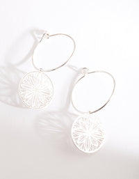 Silver Filigree Disc Hoop Earrings - link has visual effect only