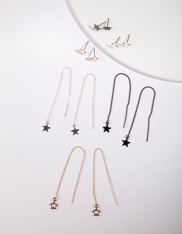Rose Gold Mixed Earring 6-Pack