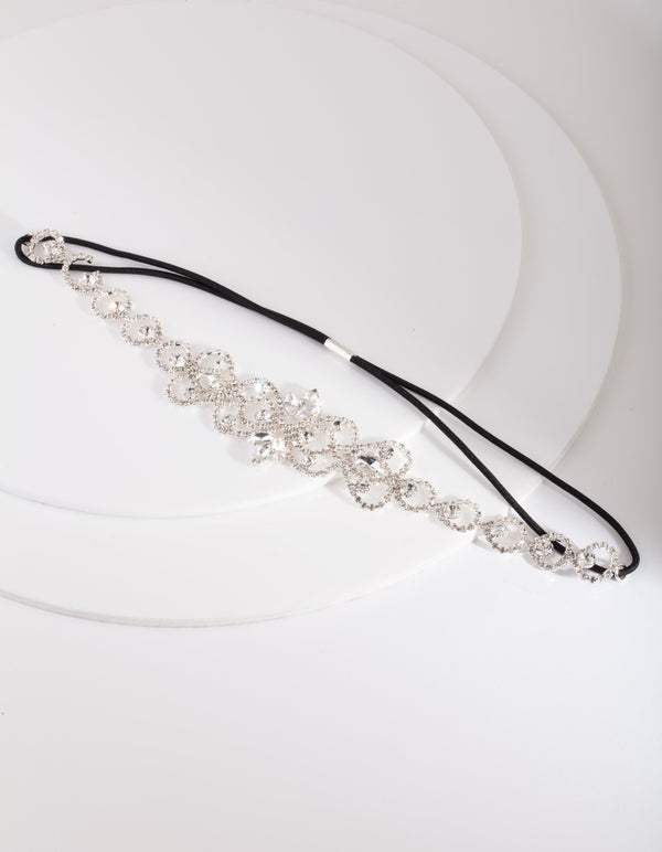 Diamante Silver Stretch Headband